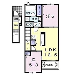 ベルクレスト1 2LDKの間取図画像