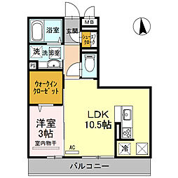 ミル・クレール和歌浦東 1LDKの間取図画像
