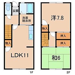 リザーブハイツタニグチ 2LDKの間取図画像