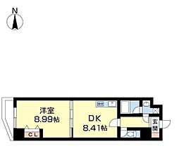 Ubldg.三木町 1DKの間取図画像