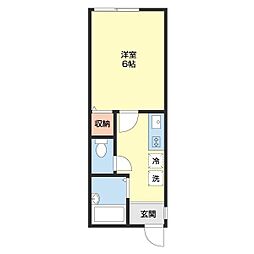 TJ田尻 1Kの間取図画像