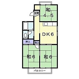 セジュールあきら 3DKの間取図画像