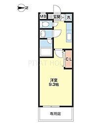 フジパレス小人町 1Kの間取図画像
