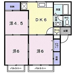 ハイツ星峰 3DKの間取図画像