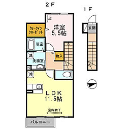 D-roomKuki 1LDKの間取図画像