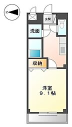 ジュニパー弘西 1Kの間取図画像