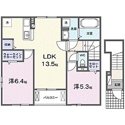 サンリットII (和歌山市内原) 2LDKの間取図画像