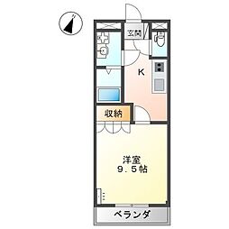 グランチェスタ1 1Kの間取図画像