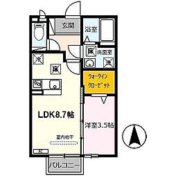 グランディール 1LDKの間取図画像