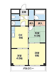 ヤマイチPLAZA東松江 3DKの間取図画像