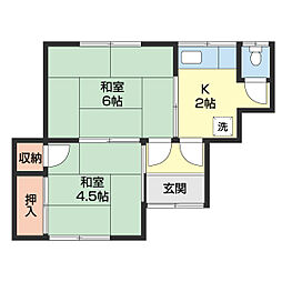 第一ときわ荘 2Kの間取図画像