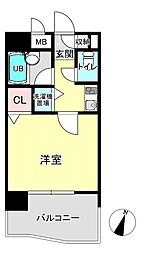 ライオンズマンション天神南 1Kの間取図画像