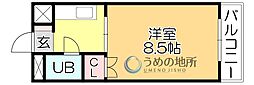 ニュー端山 1Kの間取図画像