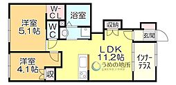 Light snow 2LDKの間取図画像