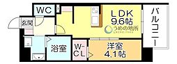 エクストラパレス 1LDKの間取図画像