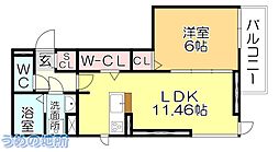 GLANZALPHA 1LDKの間取図画像