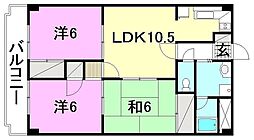 ロイヤルアネックス土居田 3階3LDKの間取り