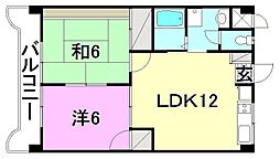 グレイス衣山東 2LDKの間取図画像