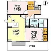 クレールM＆M B102 号室 ｜ 愛媛県松山市久万ノ台（賃貸アパート2LDK・1階・60.34㎡） その2