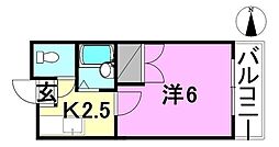 メゾンＡＤハイツ 5階1Kの間取り