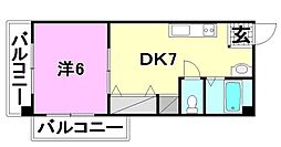 秋桜館 1DKの間取図画像