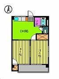 ひかりハイム 2DKの間取図画像