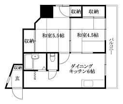 浅井マンション 303 号室 3階2DKの間取り