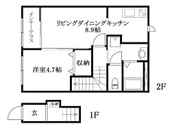 パルティール朝日ヶ丘 1LDKの間取図画像