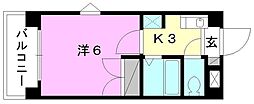 Selene三番館 1Kの間取図画像