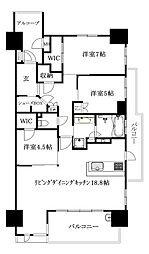クレアホームズ松山大街道ザ・プレミアム 1203 号室 12階3LDKの間取り