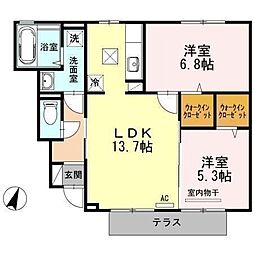 D-room清住 2LDKの間取図画像