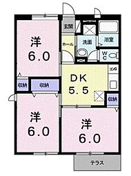 サンフィールドK 3DKの間取図画像