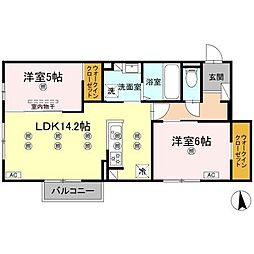 Maison Blanche 2LDKの間取図画像