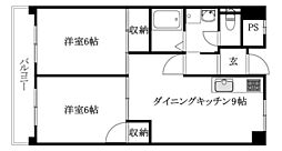 道後山本ビル 2LDKの間取図画像