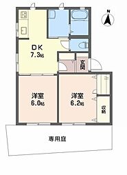 ディアスつゞみ 2DKの間取図画像
