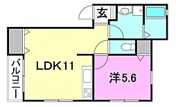 CielClair 1LDKの間取図画像