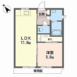 ディアス土居田C 1LDKの間取図画像