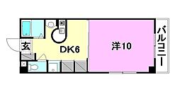 アビターレ・エッセ 1DKの間取図画像