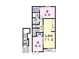ジェルメ・K2 2LDKの間取図画像