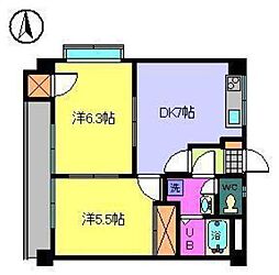 グランアソシア1 2DKの間取図画像
