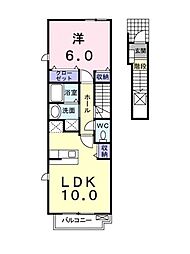 プリマヴェーラSTA 1LDKの間取図画像