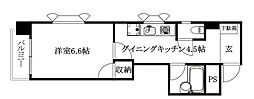 KBコート味酒 1DKの間取図画像
