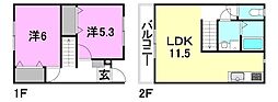 エニシア伊予 2LDKの間取図画像