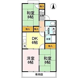 メゾンベルラルジュオンシジウム館 3DKの間取図画像