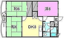 サン・フローラY.S.D. 3LDKの間取図画像
