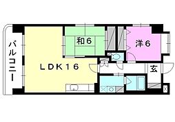 フェニックス余戸 2LDKの間取図画像