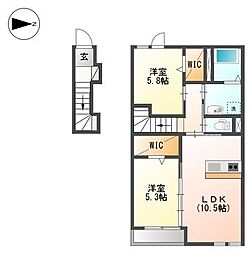 maisonmerveille 2LDKの間取図画像