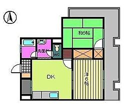 清香マンション 2DKの間取図画像