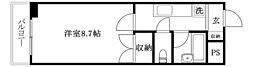 HAUS・BEHAGEN 1Kの間取図画像