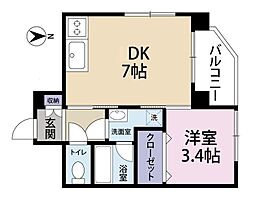 パミドール 1DKの間取図画像
